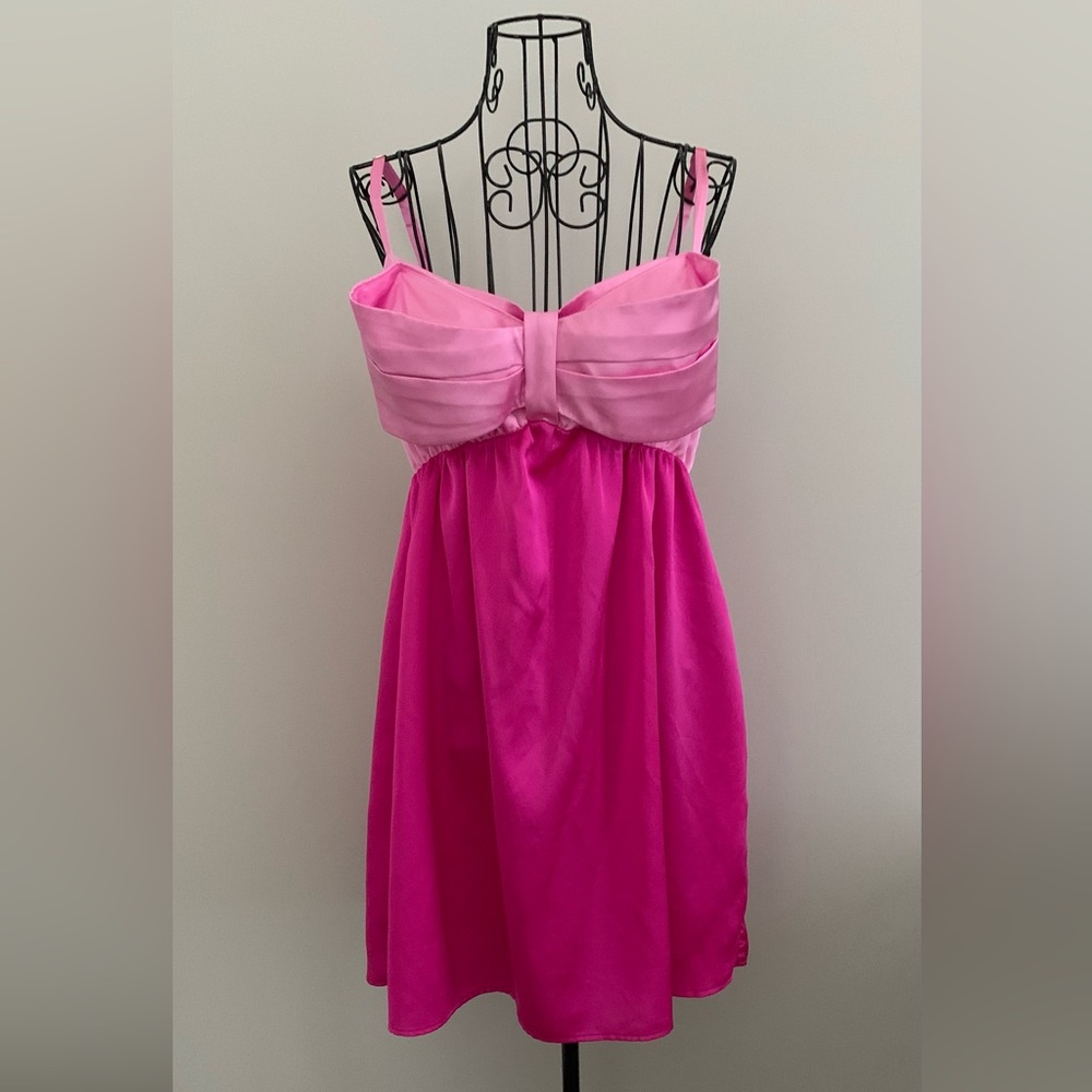 Show Me Your Mumu Best Bow Mini Dress in Colorblock Pink - Picture 16 of 17